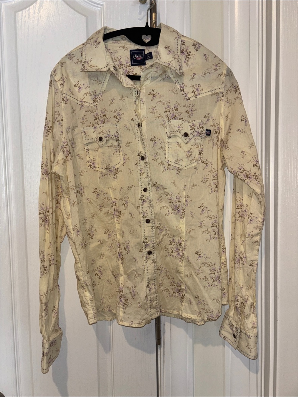 Vintage Cruel Girl Cream Floral Button Down